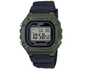 CASIO Standard Collection Black Rubber Strap W-218H-3AVEF