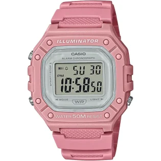 CASIO Standard Collection Pink Rubber Strap W-218HC-4AVEF