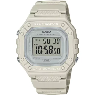 CASIO Standard Collection Beige Rubber Strap W-218HC-8AVEF