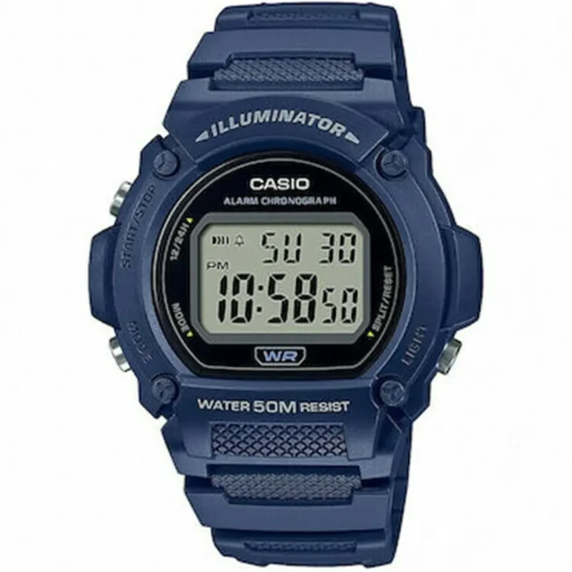 CASIO Standard Collection Blue Rubber Strap W-219H-2AVEF