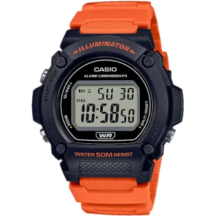 CASIO Standard Collection Orange Rubber Strap W-219H-4AVEF