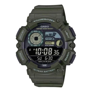 CASIO Standard Collection Dual Time Chronograph Khaki Plastic Strap WS-1500H-3BVEF
