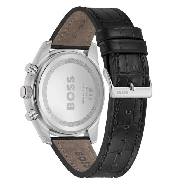 BOSS Skytraveller Chronograph Black Leather Strap 1514193 - Image 2