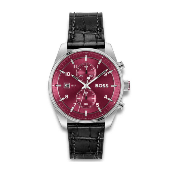 BOSS Skytraveller Chronograph Black Leather Strap 1514193