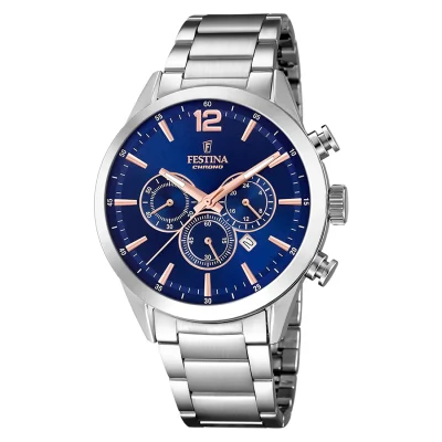FESTINA Chronograph Silver Stainless Steel Bracelet F20343/B