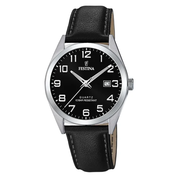 FESTINA Classics Black Leather Strap F20446/3