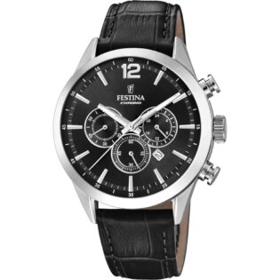 FESTINA Chronograph Black Leather Strap  F20542/5