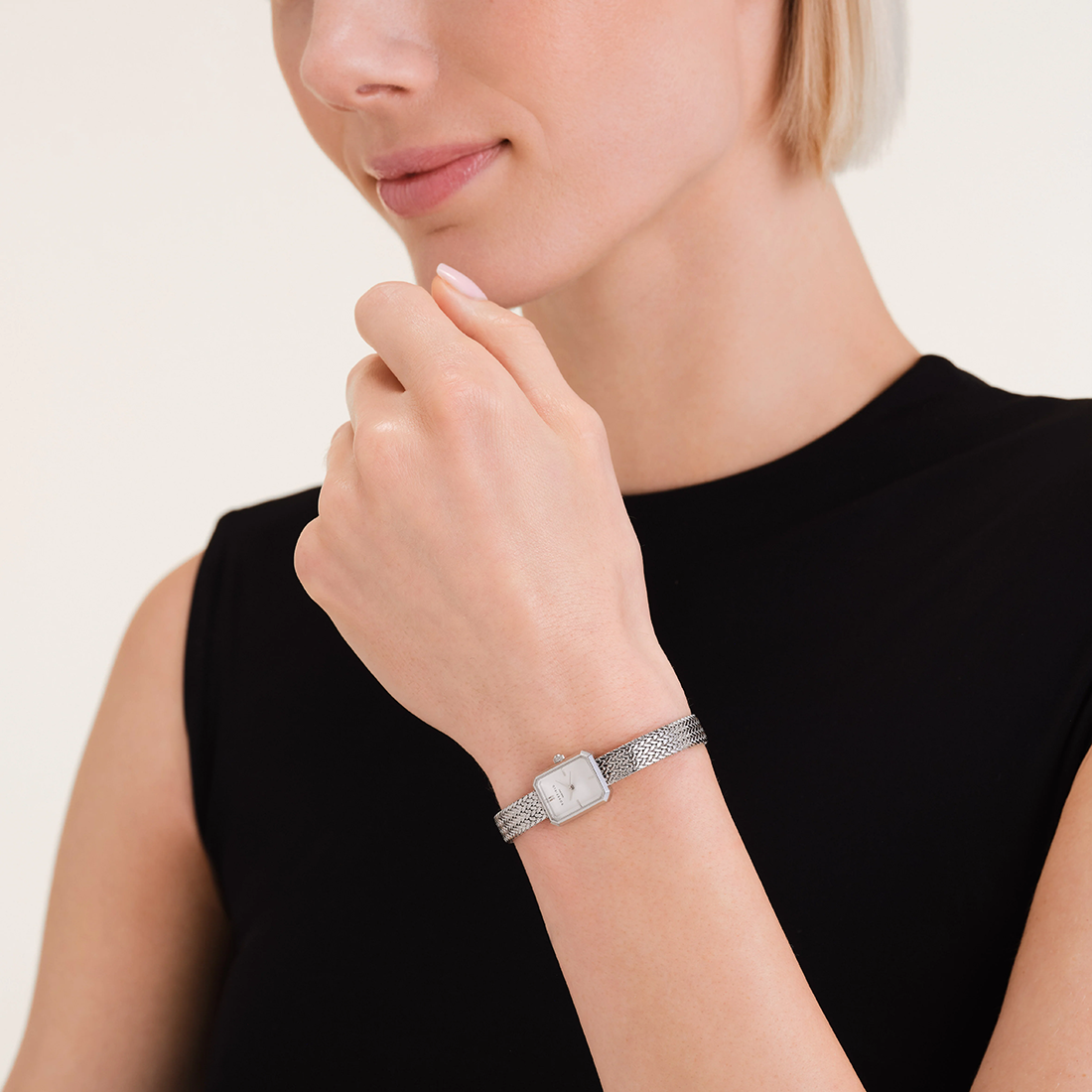 ROSEFIELD Mini Octagon Silver Stainless Steel Bracelet MWSMS-M04