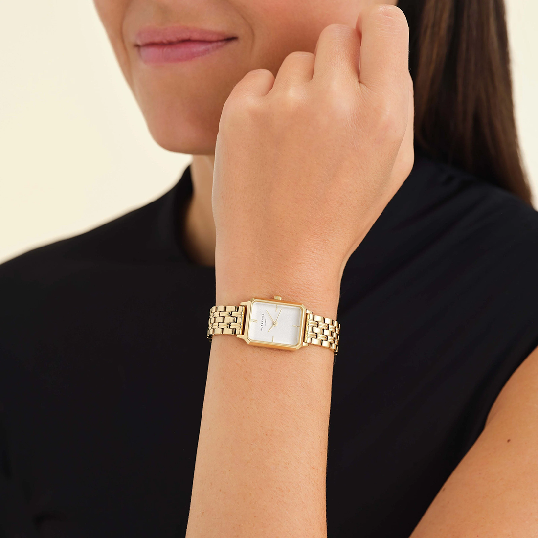 ROSEFIELD Octagon XS Gold Stainless Steel Bracelet OWGSG-O60