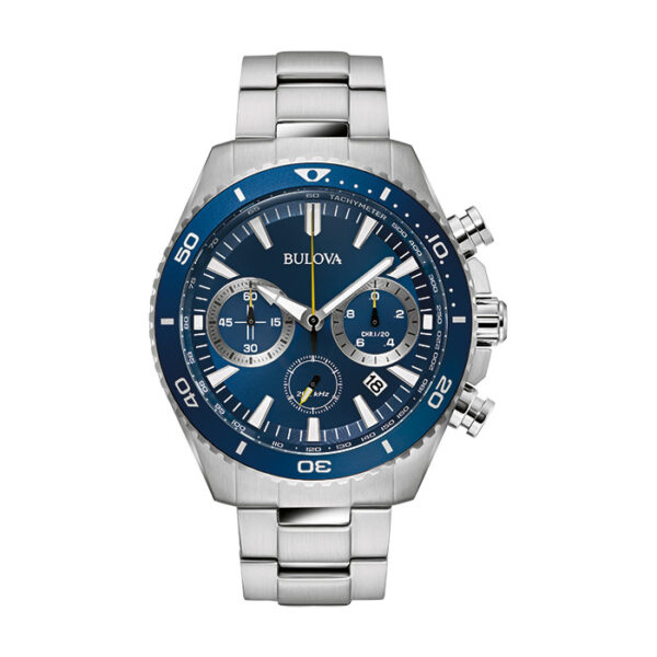 BULOVA Marine Star Chronograph Silver Stainless Steel Bracelet 98B393