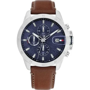 TOMMY HILFIGER Jameson Chrono Brown Leather Strap 1792195