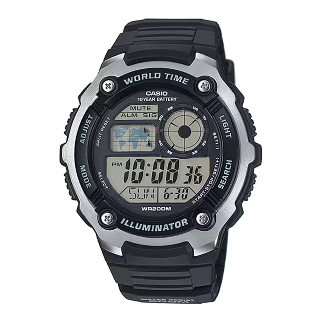 CASIO Standard Collection Black Rubber Strap AE-2100W-1AVEF