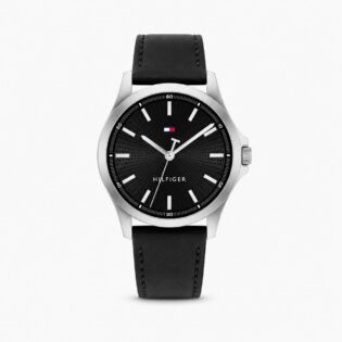 TOMMY HILFIGER Sport Black Leather Strap 1710668