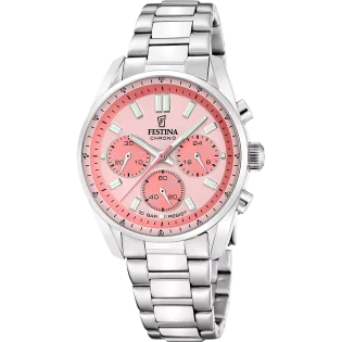 FESTINA Boyfriend Γυναικείο Ρολόι με Ασημί Μεταλλικό Μπρασελέ F20753/4