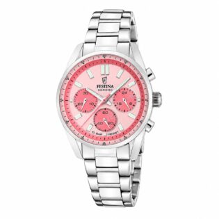 FESTINA Boyfriend Γυναικείο Ρολόι με Ασημί Μεταλλικό Μπρασελέ F20753/4