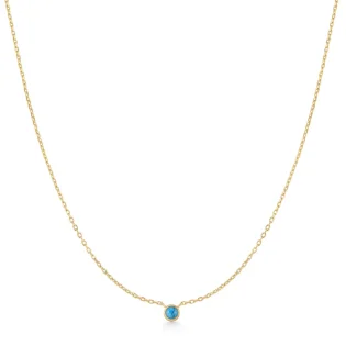 ANIA HAIE Gold Bezel-Set Lab-Created Turquoise Solitaire | Κολιέ | Επιχρυσωμένο Ασήμι 925 | Ζιργκόν και Τουρκουάζ | N073-01G
