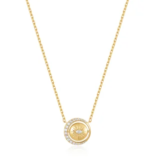 ANIA HAIE Gold Reversible Pavé Moon Evil-Eye  | Κολιέ | Επιχρυσωμένο Ασήμι 925 | Ζιργκόν  | N075-04G