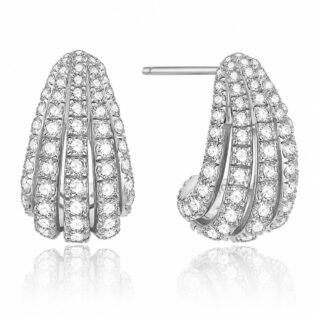 ANIA HAIE | Σκουλαρίκια | 925 Sterling Silver with Rhodium Plating with Shell Pearl/Cubic Zirconia | E072-08H