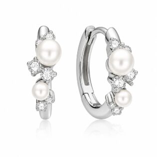 ANIA HAIE | Σκουλαρίκια | 925 Sterling Silver with Rhodium Plating with Shell Pearl/Cubic Zirconia | Ε074-05Η