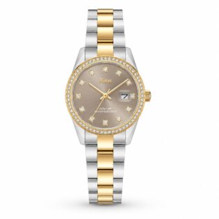 JCOU Iris Zircons Two Tone Stainless Steel Bracelet JU19082-3