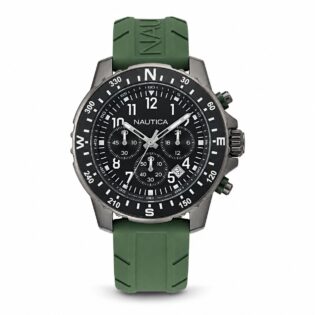 NAUTICA NCT  Riding Sail Chronograph Watch with Silicone Strap NAPRSS604